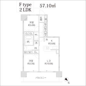 BLESS宮崎台（ブレス宮崎台）間取りFタイプ